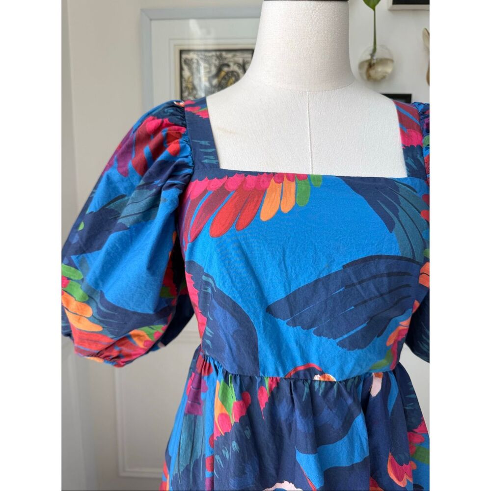 Farm Rio Rainbow Macaw Mini Dress $198 M - Picture 3 of 13